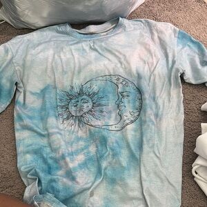 Blue Tie-Dye Sun and Moon T-Shirt
